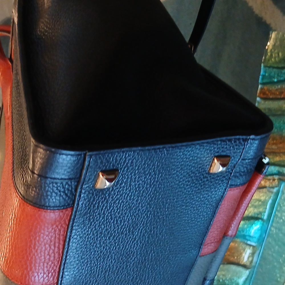 Henri Bendel Rare Tricolor Black, Orange, and Gray Large Tote - Picture 10 of 13